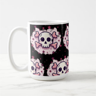 Mug Crâne et Os en Rose Pastel
