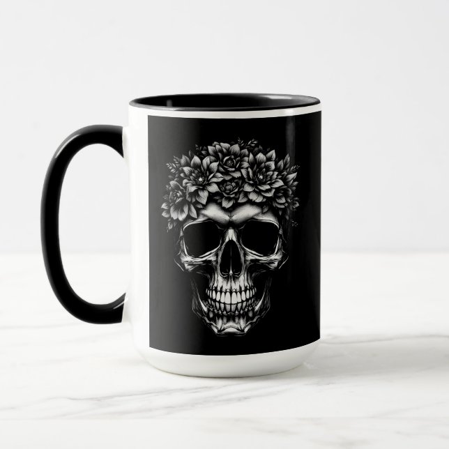 Mug Crâne floral (Gauche)