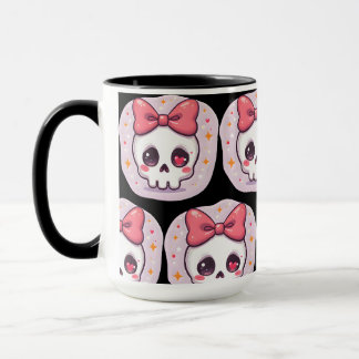 Mug Crâne Pastel Goth avec Nœud