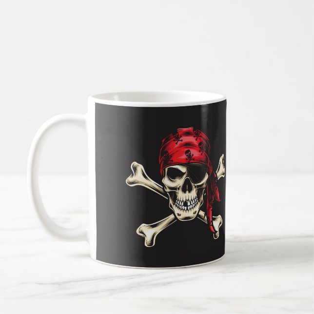 Mug Crâne pirate et os croisés (Gauche)
