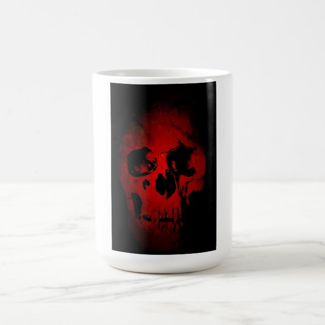 Mug Crâne rouge Squelette Imaginaire Art métal lourd (Centre)