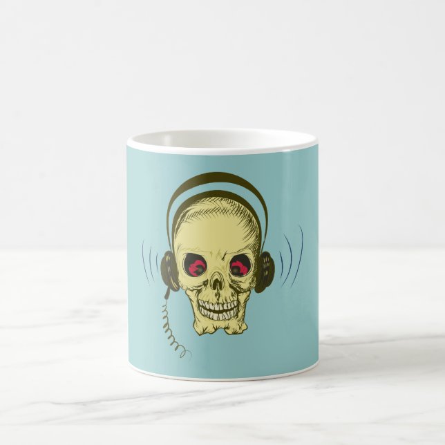 Mug Crâne Tête morte Casque d'écoute skull earphones (Centre)
