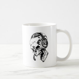 Mug Crâne utilisant l'écouteur