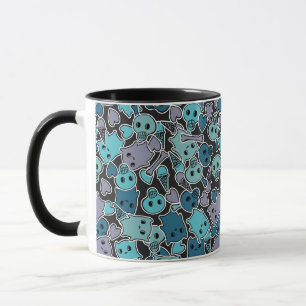 Mug Crânes, et coeurs sur l'arrière - plan noir 2