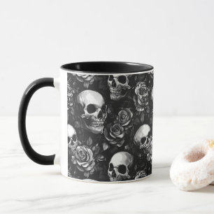 Mug Crânes Et Noirs Rose