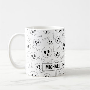 Mug Crânes et os personnalisés Café Halloween dessiné