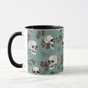 Mug Crânes et Roses d'Eucalyptus vintages
