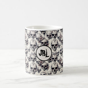Mug Crânes monochromes