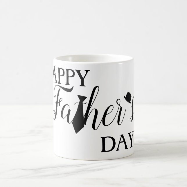 Mug Cravate noire blanche Scripts joyeuse Fête des pèr (Centre)