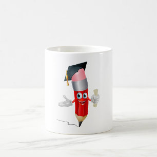 Mug Crayon de Remise des Diplômes Caractère Tenant un 