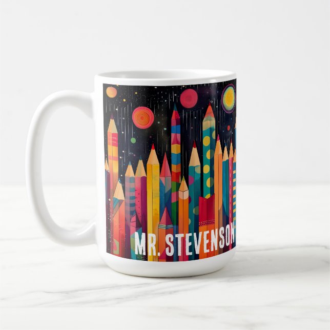 Mug Crayons Aquarelle Couleur, Cadeau personnalisé de  (Gauche)