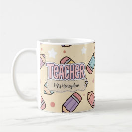 Mug Crayons Scolaires Motif Professeur Rose