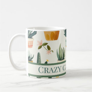 Mug "Crazy cactus lady ! texte sur un dessin de cactus