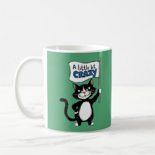 Mug Crazy cat, amoureux de les chats noirs et blancs