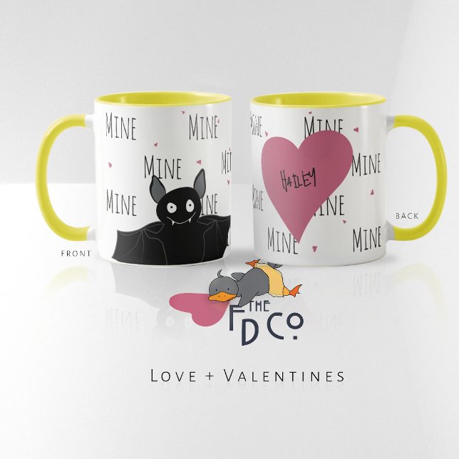 Mug Crazy Cute Batty "Mine" Amour (Créateur téléchargé)