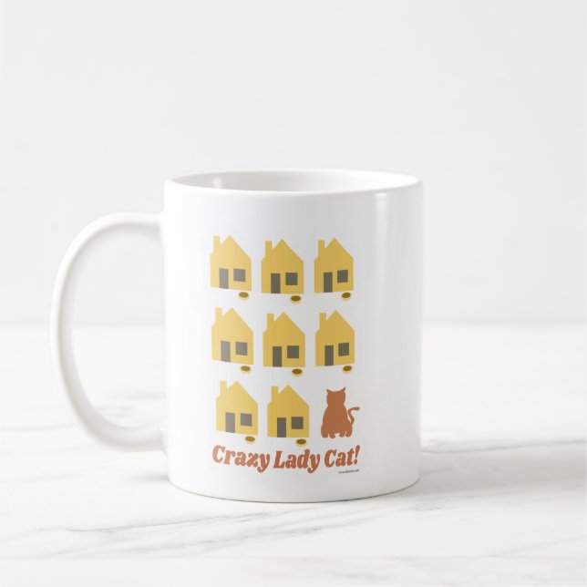 Mug Crazy Lady Cat Fun Cartoon Animal Multi Home Dire (Gauche)