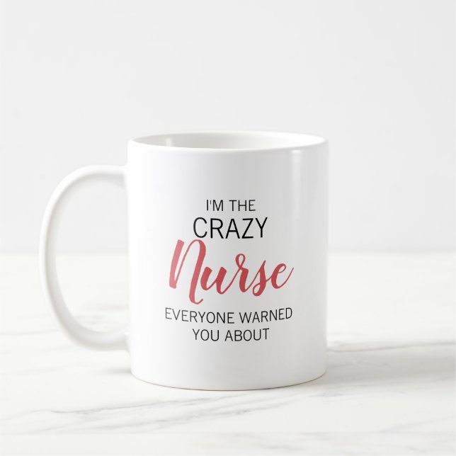 Mug Crazy Nurse Personalized Name (Gauche)