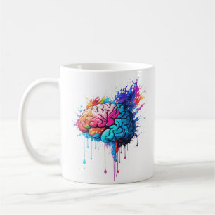 Mug Création Artistique de Giclée de Cerveau Coloré