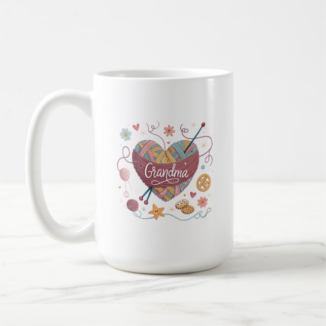 Mug Créative Grandma Heart Fils Design Whimsical Famil (Gauche)