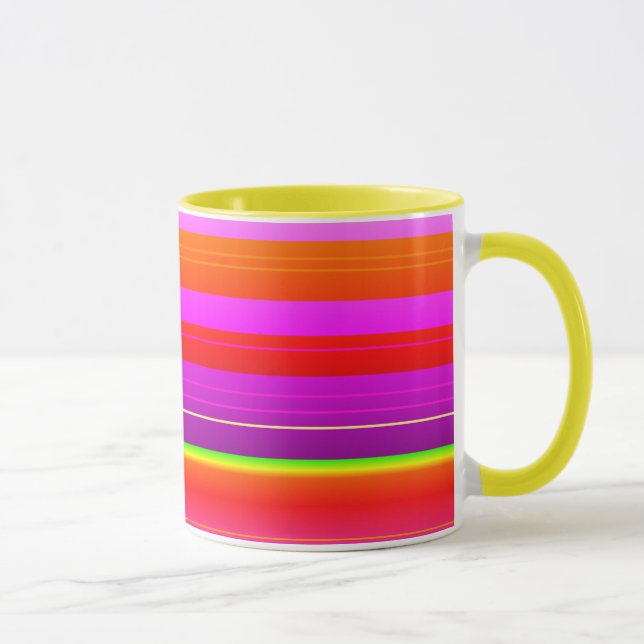 Mug Créative rouge violet artsy rayé (Droite)
