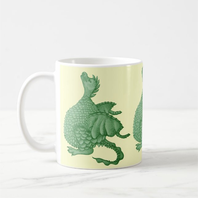 Mug créature imaginaire mythique dragon vert mignon (Gauche)