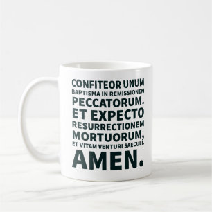 Mug Crédo catholique Masse latine Noir et blanc Modern