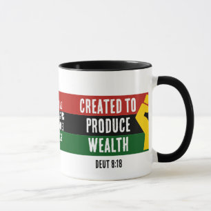 Mug CRÉÉ POUR PRODUIRE LA RICHESSE Entreprise Noire