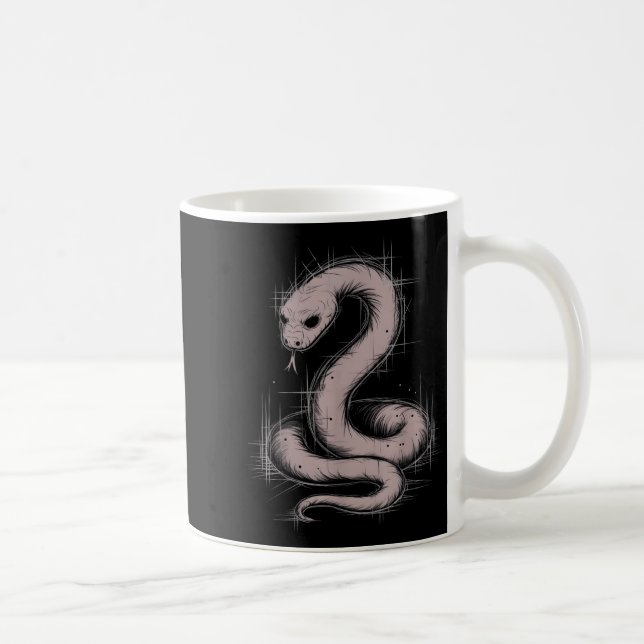 Mug Creepy Cute Goth Python Horror Snake Sketch Alt Ng (Droite)