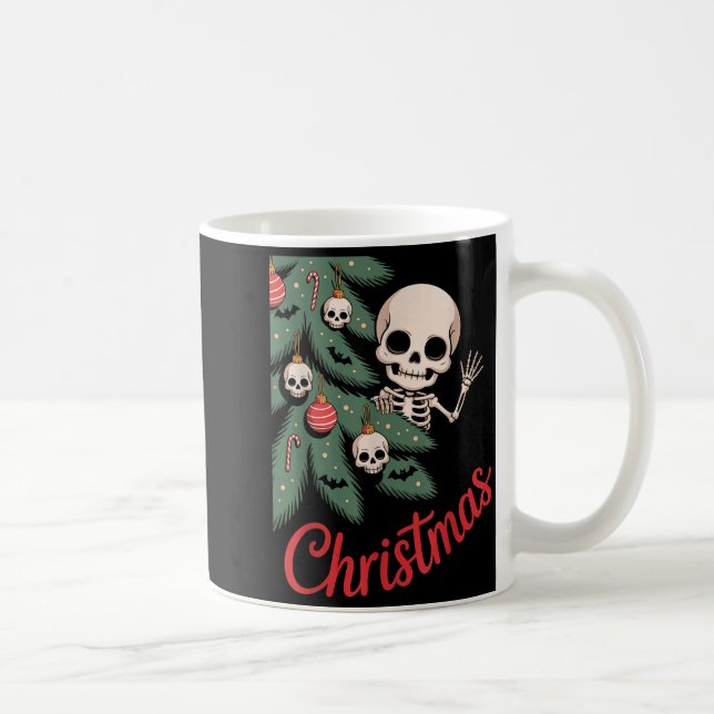 Mug Creepy Cute Kawaii Skeleton Christmas Tree Skull B (Droite)