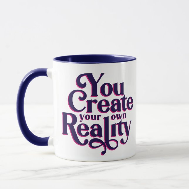 Mug Créer la réalité Citation de la typographie spirit (Gauche)
