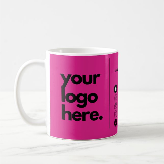 Mug Créer son propre logo Carte de visite CERISE PINK  (Gauche)