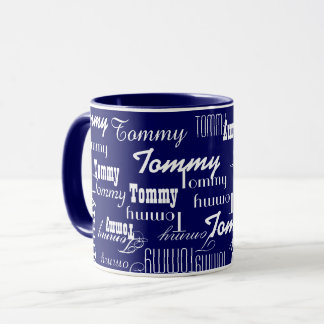 Mug Créer un Motif de nom bleu répété