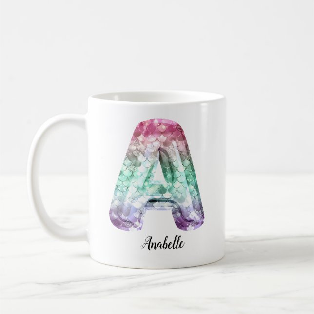 Mug Créer Votre Nom Personnalisé Monogramme A (Gauche)