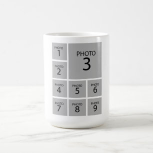 Mug Créez votre collage modèle personnalisé 9 PHOTO