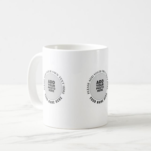 Mug Créez votre image spéciale à trois points b/w (Devant gauche)