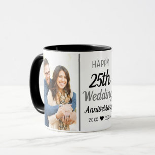 Mug Créez votre propre 2 photo 25e anniversaire de Mar
