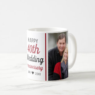Mug Créez votre propre 2 photo 40e anniversaire de Ma