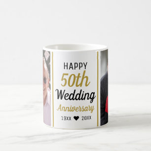 Mug Créez votre propre 2 photo 50e anniversaire Maria