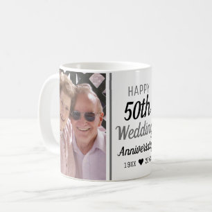 Mug Créez votre propre 2 photo 50e anniversaire Mariag