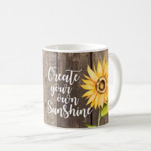 Mug Créez votre propre citation florale de soleil