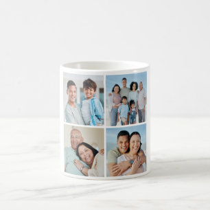Mug Créez votre propre collage de 4 photos