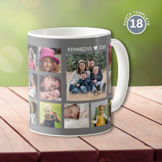 Mug Créez Votre Propre Collage Photo 18 Nom de Famille