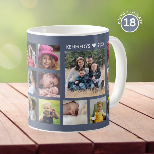 Mug Créez Votre Propre Collage Photo 18 Nom de Famille