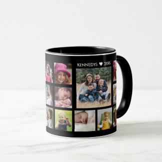 Mug Créez votre propre collection de 18 photos Nom de