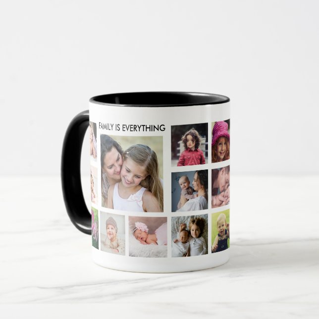 Mug Créez votre propre collection de 18 photos Nom de  (Devant gauche)
