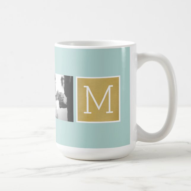 Mug Créez votre propre collection photo Mariage Monogr (Droite)