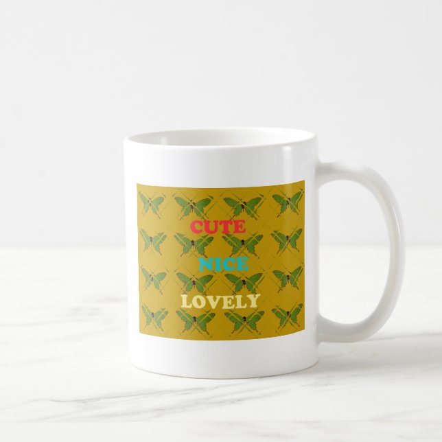 Mug Créez Votre Propre Cute Nice Beau Papillon Vintage (Droite)