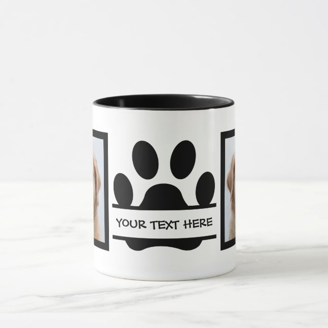 Mug Créez votre propre Empreinte de patte photo de chi (Centre)