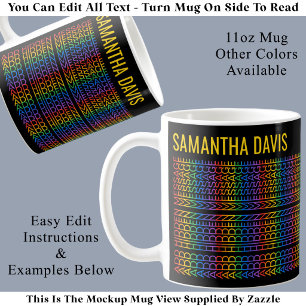 Mug Créez Votre Propre Message Caché et Nom Arc-en-cie