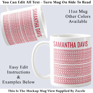 Mug Créez votre propre message et nom long caché 151RW